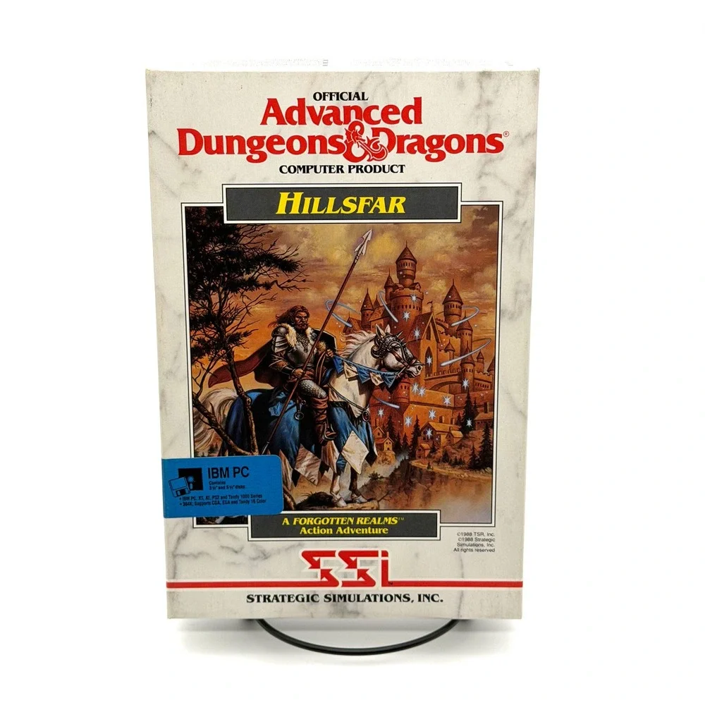 Advanced Dungeons & Dragons: Hillsfar PC IBM Vintage SSI Game Big Box Wheel